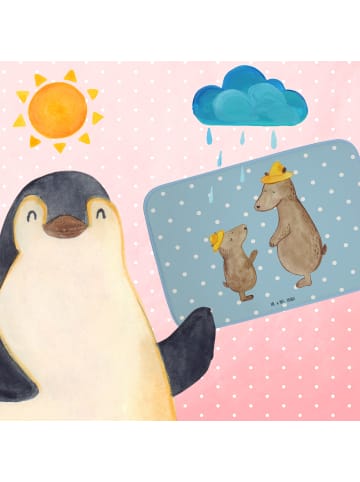 Mr. & Mrs. Panda duschmatte Bären mit Hut ohne Spruch in Blau Pastell