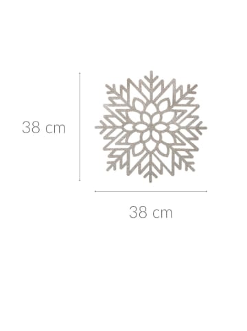 Feeric Lights Tischunterlage mit Glitzer SCHNEEFLOCKE in Silbern, Ø 38 cm