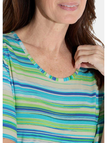 GOLDNER Kurzgröße:  Shirt Shirt in türkis / hellgrün / weiß