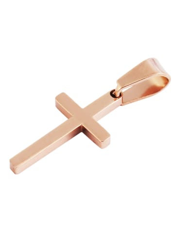 Adeliás Unisex Anhänger – Kreuz Kreuzanhänger aus Edelstahl in gold