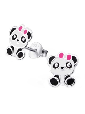 schmuck23 Ohrringe 925 Silber Panda Bär in Bunt
