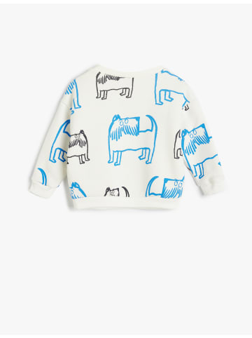 KOTON Sweatshirt in Ekru Gemustert