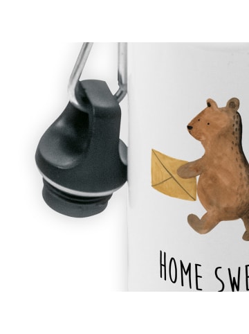 Mr. & Mrs. Panda Trinkflasche Bär Zuhause mit Spruch in Weiß