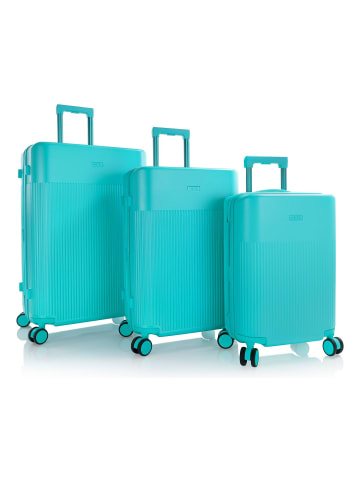 Heys HiLite 4 Rollen Kofferset 3-teilig mit Dehnfalte aqua breeze