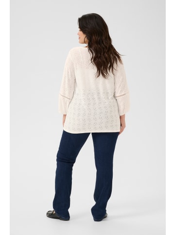KAFFE curve Langarm-Bluse KCtara in Chalk CC.