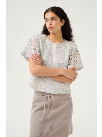 Karen By Simonsen Kurzarm-Bluse KBUndina Loose fit in Silver