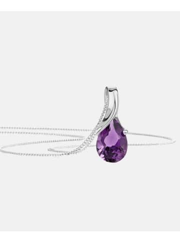 Diamant L'éternel Halskette mit Anhänger aus 375 Weißgold mit Amethyst