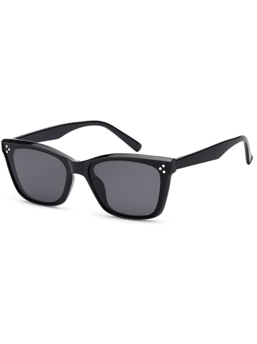 styleBREAKER Nerd Sonnenbrille in Schwarz / Grau getönt