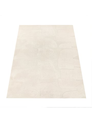 KADIMA DESIGN Teppich Kurzflor waschbar Struktur Wohnzimmer in Creme
