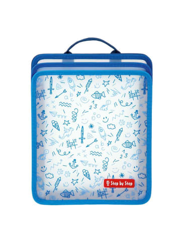 Step by Step Faltbare Heftbox Blau in blau