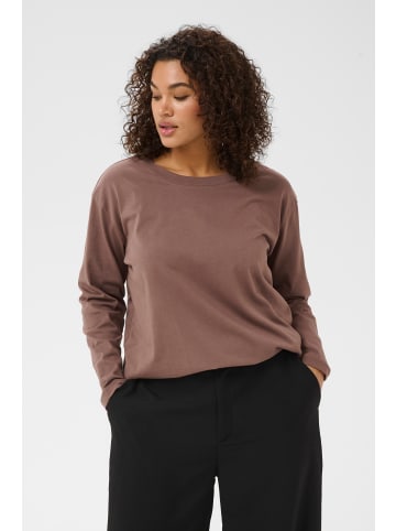 KAFFE curve Langarm-Shirt KChellen Loose fit in Deep Taupe