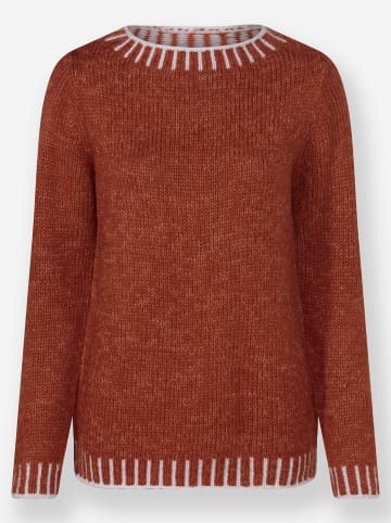 WITT WEIDEN Langarm-Pullover in rostrot-ecru-gemustert