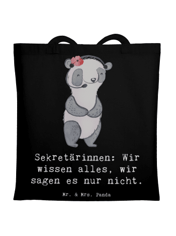 Mr. & Mrs. Panda Shopping Bag Sekretärin Geheimnisträgerin mit S... in Schwarz