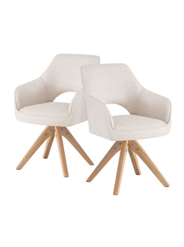 DUBI Möbel 2er-Set: Drehstuhl THOMAS-LISA in Weiß - (B)57 x (H)86 x  (T)63 cm