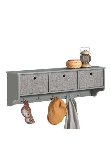 SoBuy Wandgarderobe in Hellgrau - (B)100 x (H)31 x (T)20cm