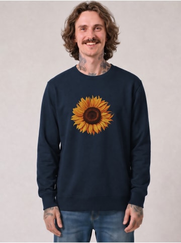 wat? Apparel Sweatshirt Sonnenblume in Dunkelblau