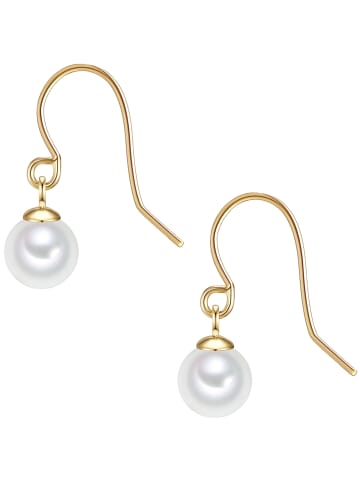 Glanzstücke München Ohrringe aus Sterling Silber mit Süßwasser-Zuchtperle in gelbgold