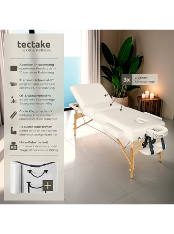 tectake 3 Zonen Massageliege  218 x 102 x 90 cm, beige