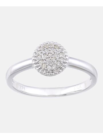 Diamant L'éternel Cluster-Ring aus 375 Weißgold mit 0.1 Karat Diamant mit Perle
