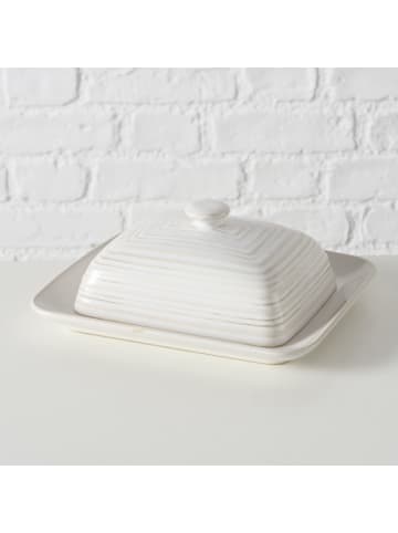 Boltze Butterdose aus Keramik JONAH in Weiß, 20 x 17 cm