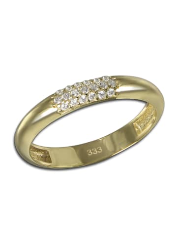 GoldDream Ring Gold 333 Gelbgold - 8 Karat 3-reihig Zirkonia Größe 56 (17,8)