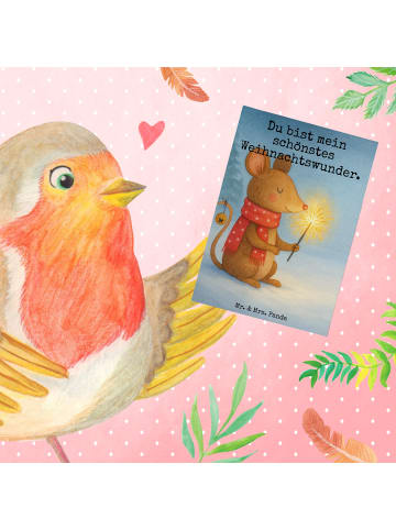 Mr. & Mrs. Panda babykarte Maus Weihnachten Design mit Spruch in Weiß