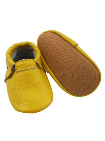 Mepiq Baby-Leder-Laufschuhe, mit rutschfester, harter Sohle - Gelb