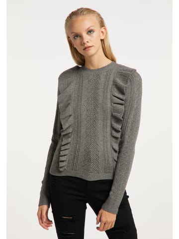myMo ROCKS Damen Strickpullover in Grau