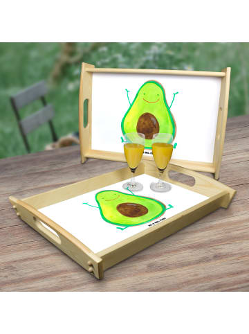 Mr. & Mrs. Panda tablett holz Avocado Glücklich ohne Spruch in Weiß