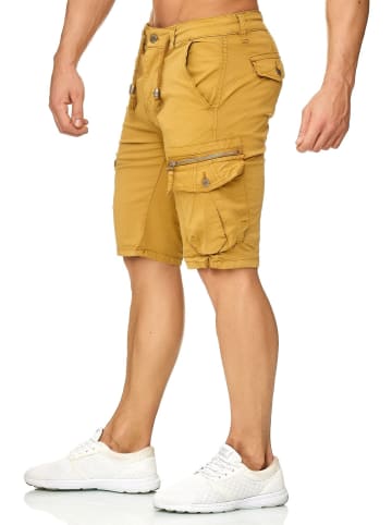 Max Men Cargo Shorts Chino Bermuda Kurze Hose Stretch Sommer in Gelb