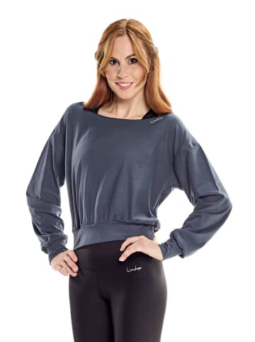 Winshape Functional Light and Soft Cropped Long Sleeve Top LS003LS in anthracite