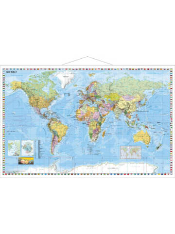 Stiefel Eurocart Lehrmittel Landkarte/Globus - Stiefel Wandkarte Kleinformat Weltkarte politisch mit Flagge