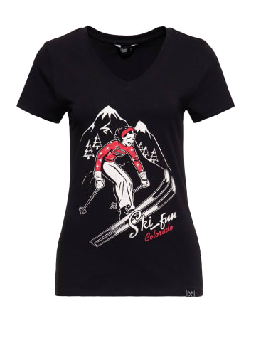 Queen Kerosin Queen Kerosin Print T-Shirt Ski Fun in schwarz