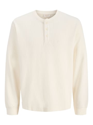 JACK & JONES PLUS Langarm-T-Shirt in Antique White