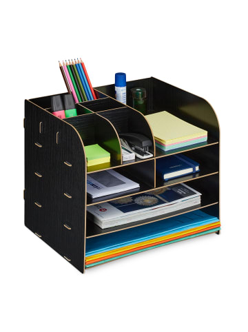 relaxdays Schreibtisch Organizer in Schwarz