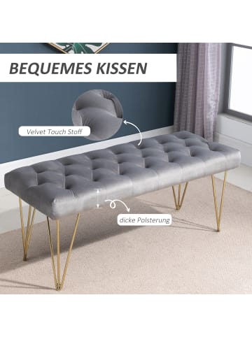 HOMCOM Sitzbank in Grau 116L x 445B x 49H cm