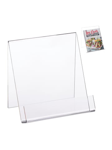 relaxdays 10x Buchaufsteller in Transparent - (B)15 x (H)15 x (T)11,5 cm