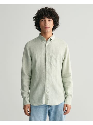 Gant Regular Fit Leinen Bluse mit Streifen in Grün