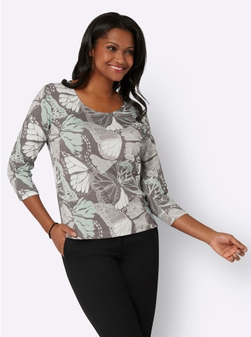 WITT WEIDEN 3/4-Arm-Shirt in grau-kalkmint-bedruckt