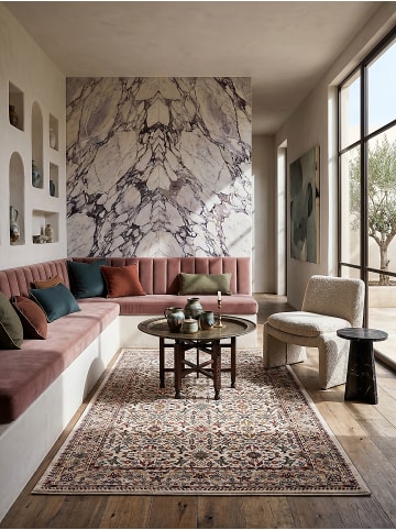 KADIMA DESIGN Teppich Kurzflor Strapazierfähig GLAZERT Berber Wohnzimmer in Multicolor-Rosa
