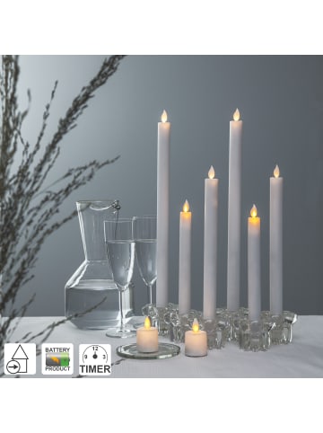 STAR Trading LED-Stabkerzen 'M-Twinkle', 2er-Set, weiß, 30cm