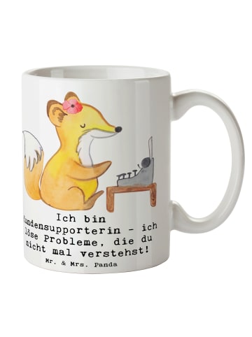 Mr. & Mrs. Panda Tasse Kundensupporterin Heldin mit Spruch in Weiß