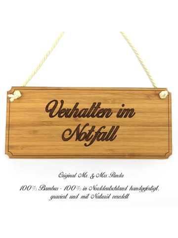 Mr. & Mrs. Panda Türschild Verhalten im Notfall mit Spruch in Keine Angabe