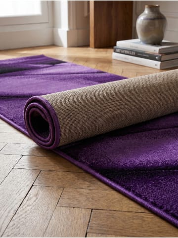 KADIMA DESIGN Teppich Kurzflor Waschbar Abstrakt ASPEN Strapazierfähig OEKO-TEX in Violett