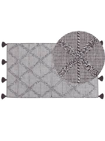 Beliani Kurzflor TUZLA in Braun - (W) 80 x (H) 3 x (L) 150 cm