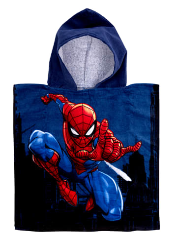 United Labels Spiderman - Badeponcho  Baumwolle 100 x 50 cm in blau/rot