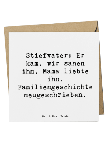 Mr. & Mrs. Panda Deluxe Karte Stiefvater Liebe mit Spruch in Weiß