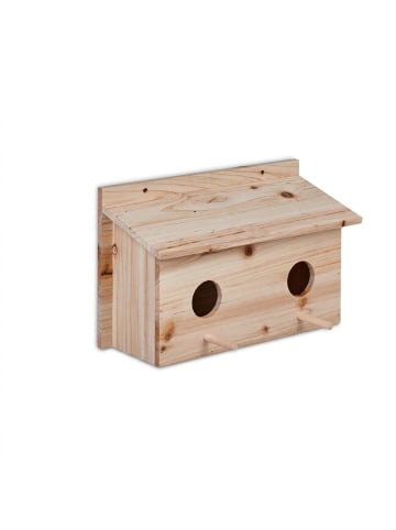 relaxdays Nistkasten in Natur - (B)35 x (H)22 x (T)18 cm