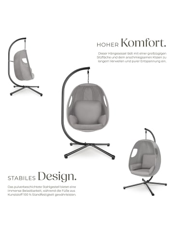 tectake Hängeliege mit Gestell 100x97x201 cm, für Indoor und Outdoor