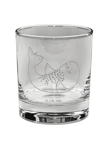 Mr. & Mrs. Panda Whisky Glas Robbe Liegen ohne Spruch in Transparent